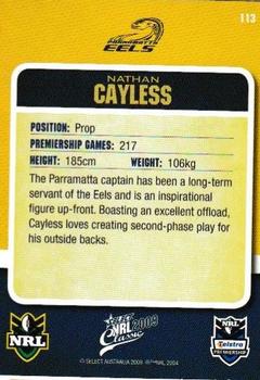 2009 Select Classic #113 Nathan Cayless Back